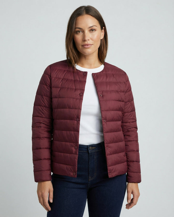 Lea | Veste sans col matelassée horizontalement