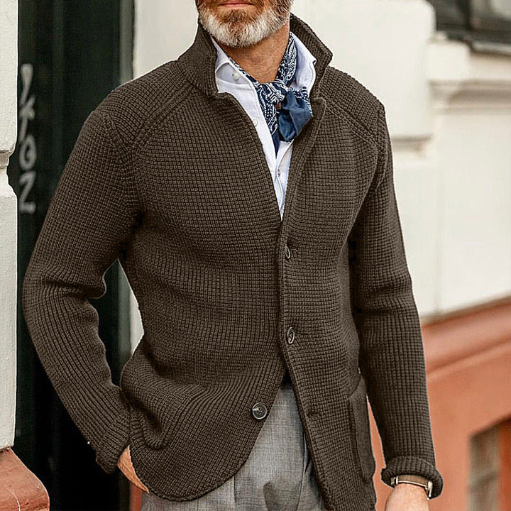 Joris | Gilet en maille texturée à boutons devant