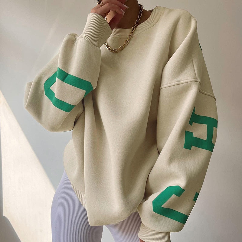 Joris | Sweatshirt de gola redonda com letras na manga