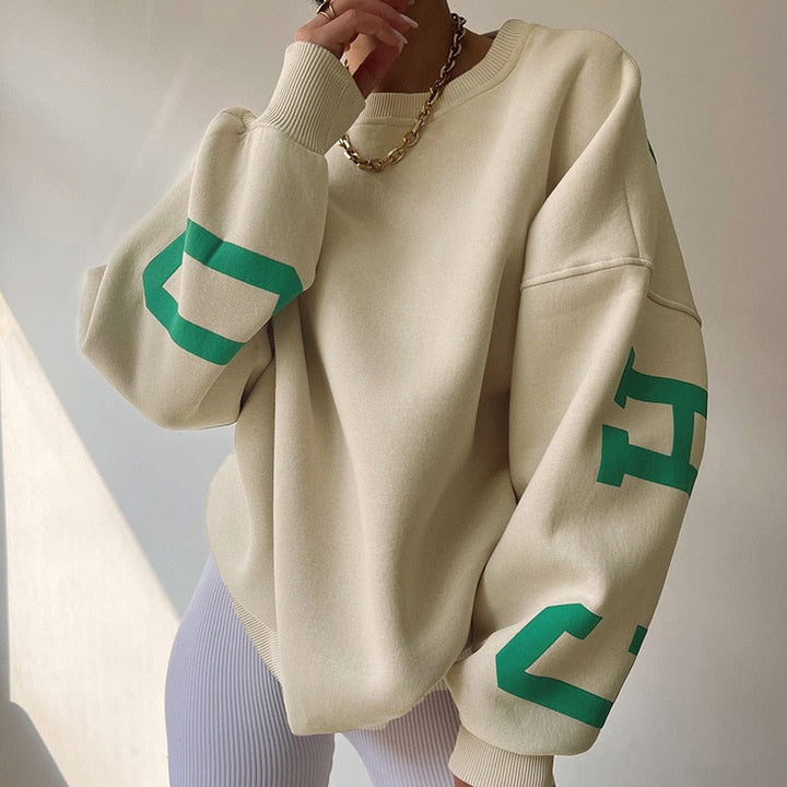 Joris | Sweatshirt de gola redonda com letras na manga