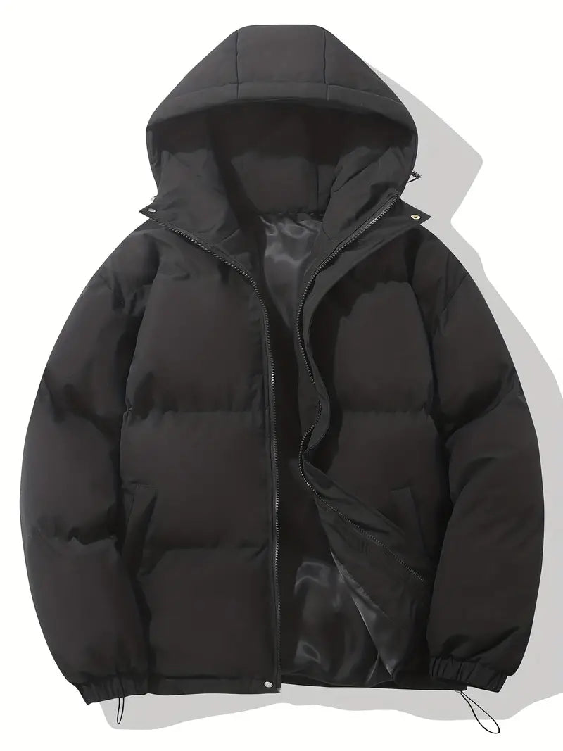 Kian | Daunenjacke mit Kapuze und breiten Steppnähten