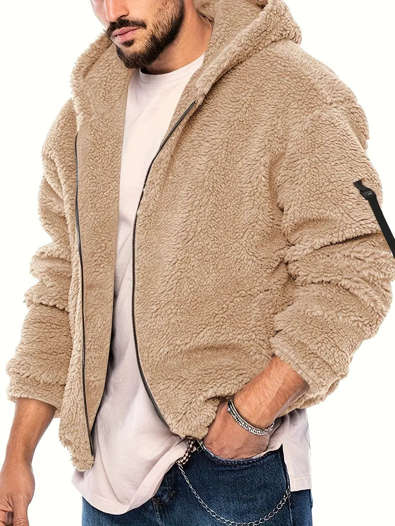 Nilo | Sweat à capuche en polaire à fermeture zippée sur la manche