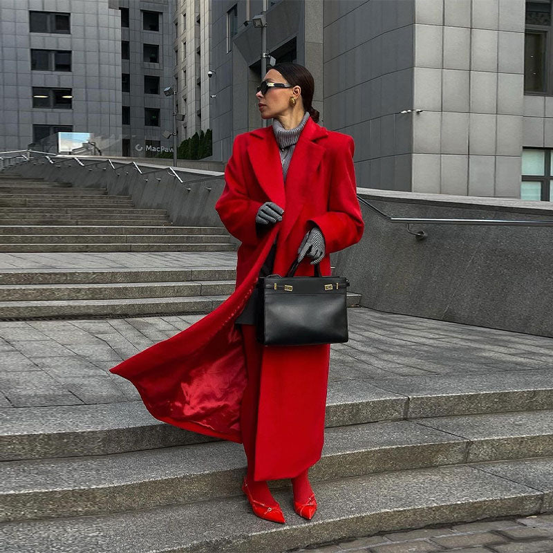 Livia | Long Double-Breasted Lapel Coat