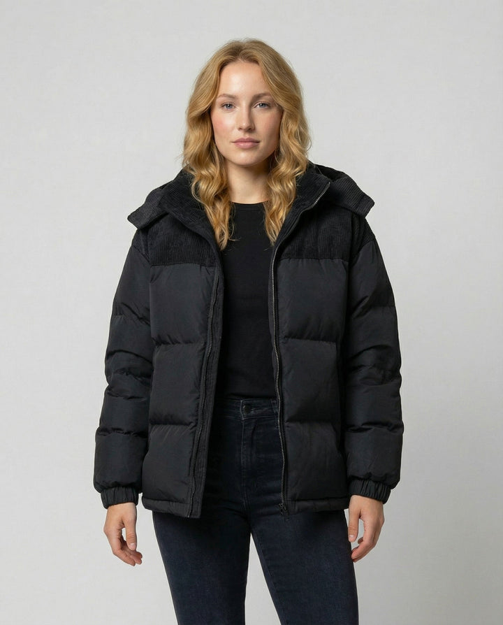 Lina | Chaqueta con capucha, acolchado ancho y cremallera