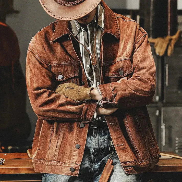 Mateo | Chaqueta de estilo camionero de efecto cuero desgastado