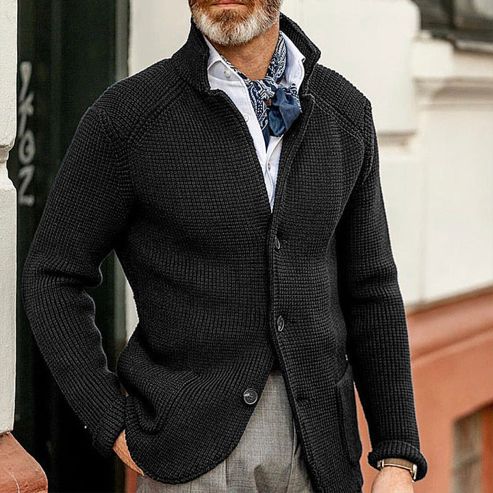 Joris | Gilet en maille texturée à boutons devant