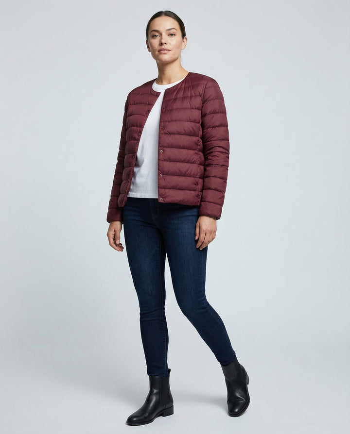 Lea | Veste sans col matelassée horizontalement
