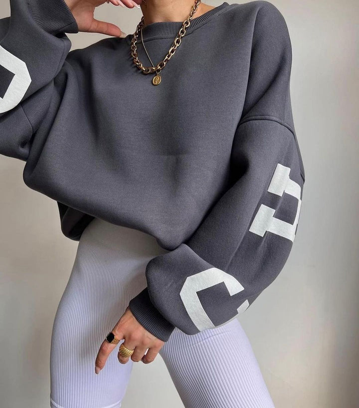 Joris | Sweatshirt de gola redonda com letras na manga