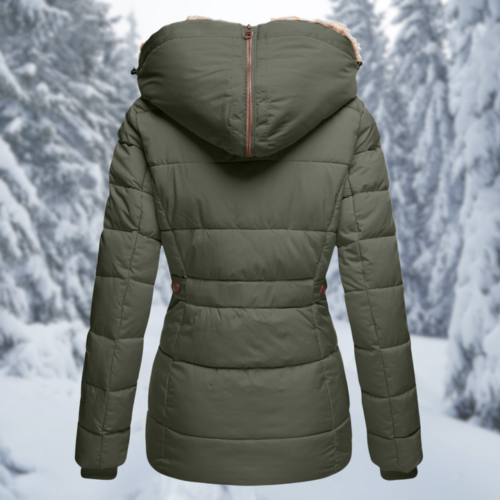 Elara | Chaqueta acolchada con capucha y cremallera en contraste