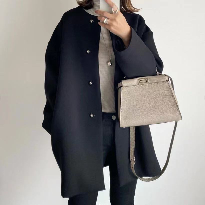 Mira | Παλτό χωρίς γιακά με κουμπώματα σούστα μπροστά