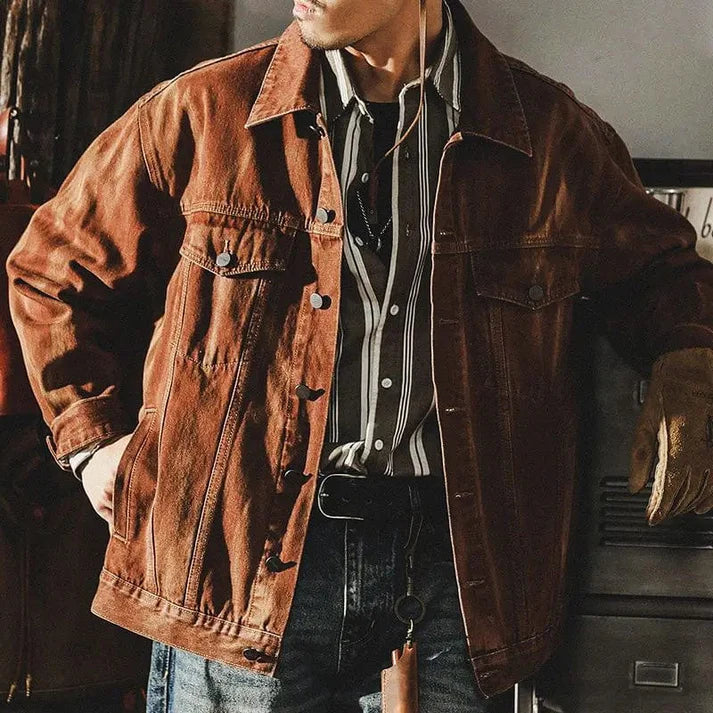 Mateo | Chaqueta de estilo camionero de efecto cuero desgastado