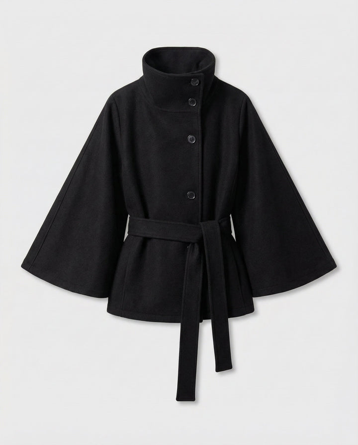 Nika | Cape-Jacke mit Gürtel und weiten Ärmeln