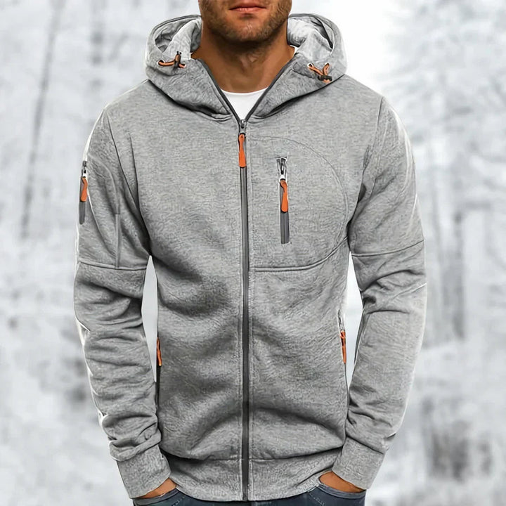 Finn | Kapuzenjacke mit kontrastierendem Reißverschluss