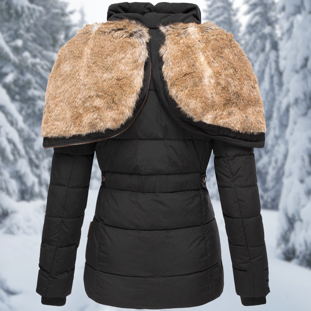 Elara | Chaqueta acolchada con capucha y cremallera en contraste
