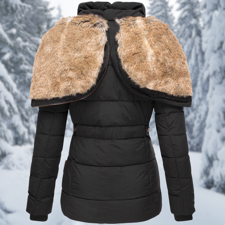 Elara | Chaqueta acolchada con capucha y cremallera en contraste
