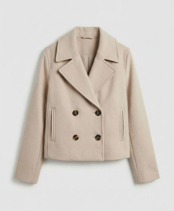 Mara | Veste courte à revers croisés et double boutonnage