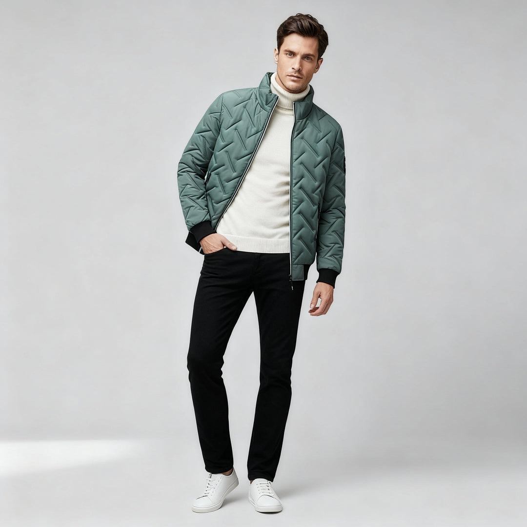 Mara | Veste à col montant matelassée en zigzag
