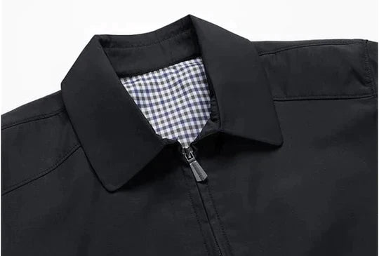Levin | Veste zippée unie à doublure à carreaux