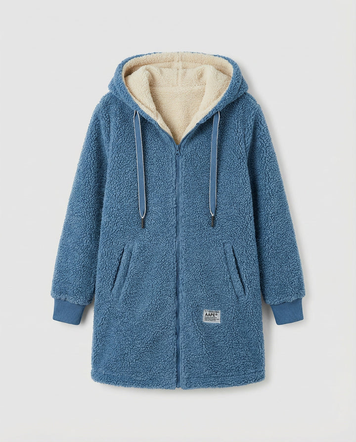 Mira | Long sweat à capuche en polaire à doublure contrastante