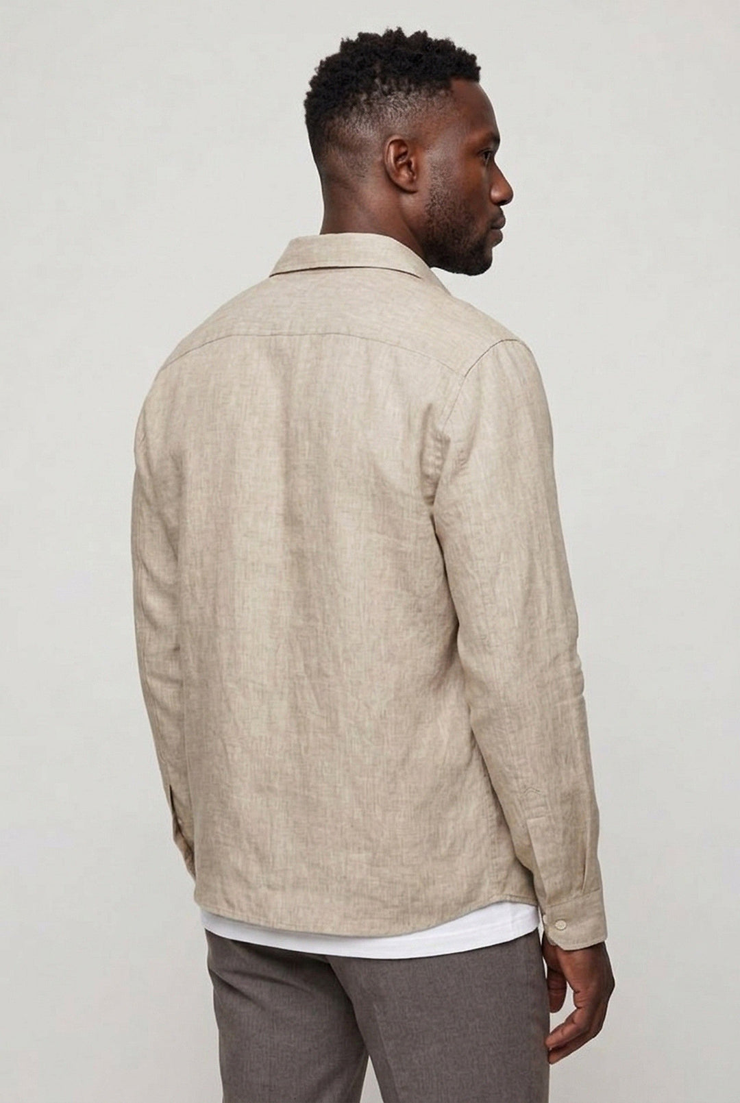 Overhemdjas voor heren in zandkleur | Regular fit en zomerse stijl
