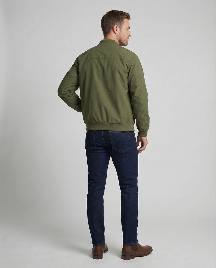 Jasper | Bomber uni à fermeture zippée sur le devant