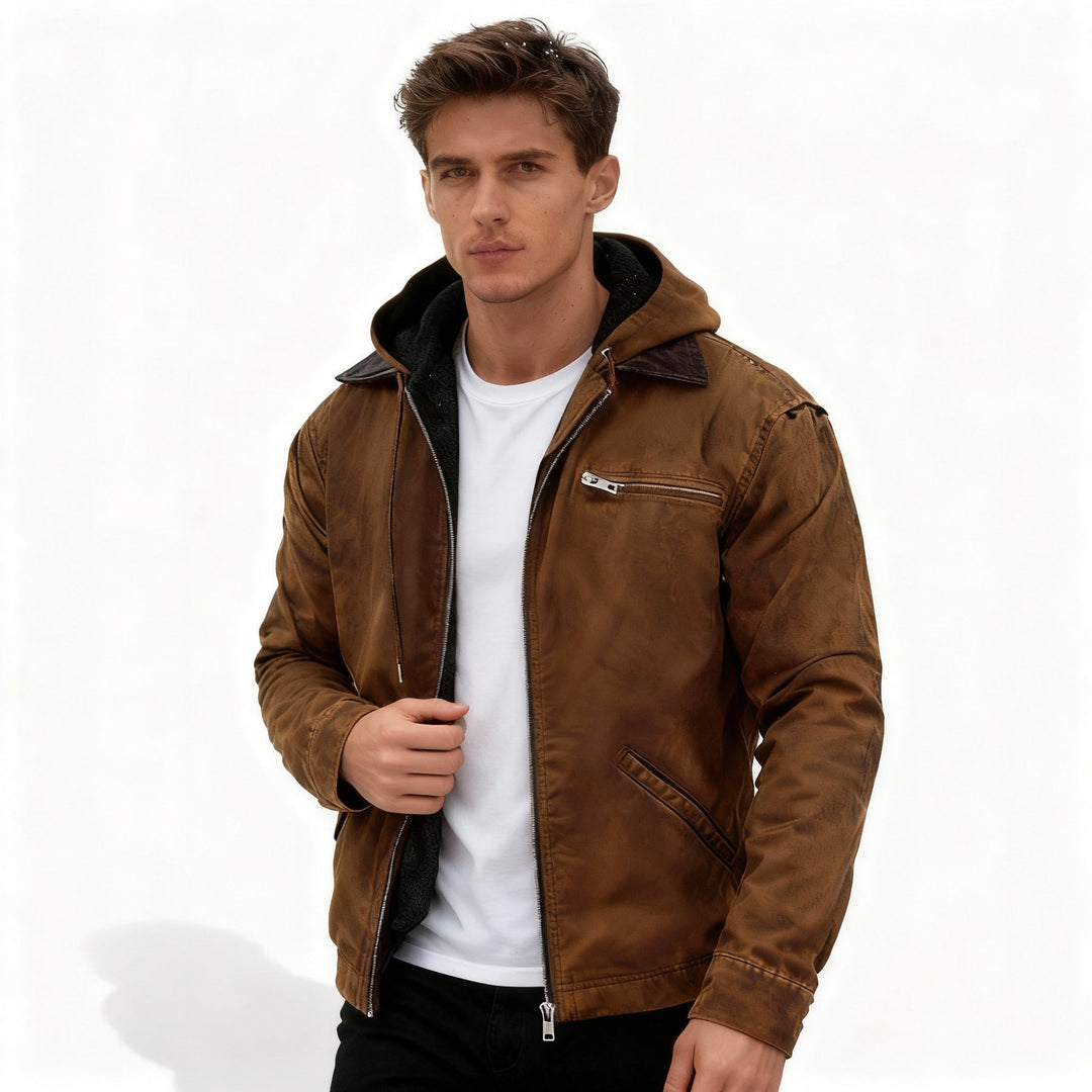 Kjell | Veste à capuche avec zip sur la poitrine