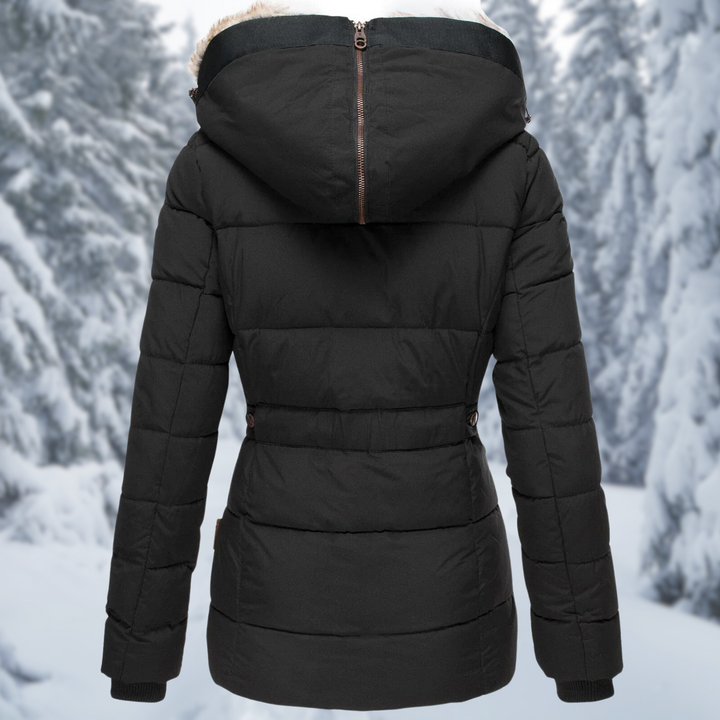Elara | Chaqueta acolchada con capucha y cremallera en contraste