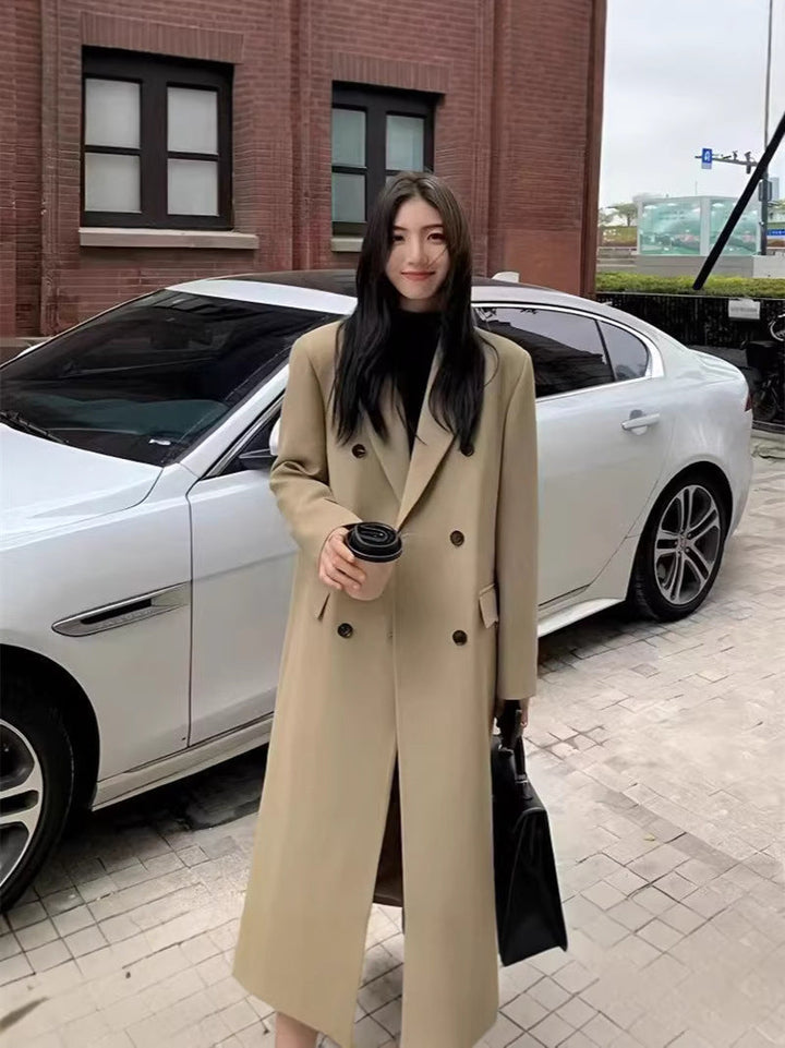 Livia | Long Double-Breasted Lapel Coat