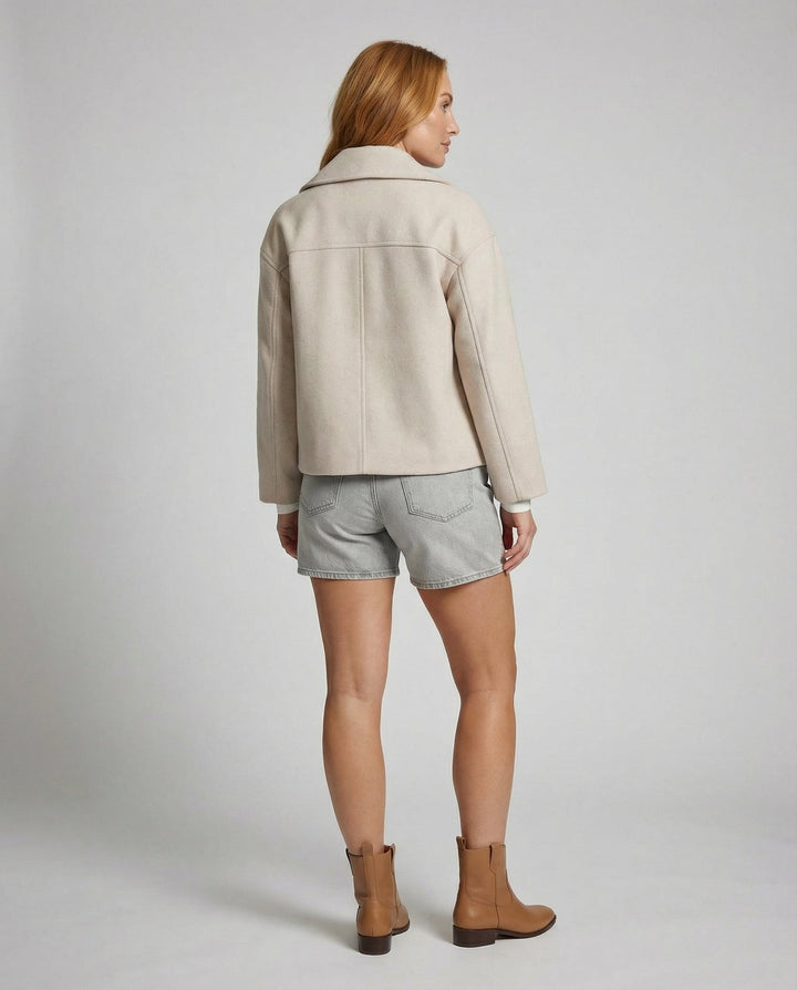 Mara | Veste courte à revers croisés et double boutonnage