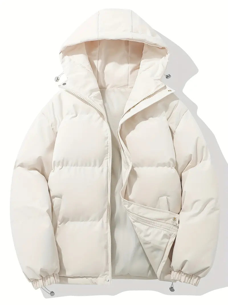 Kian | Daunenjacke mit Kapuze und breiten Steppnähten