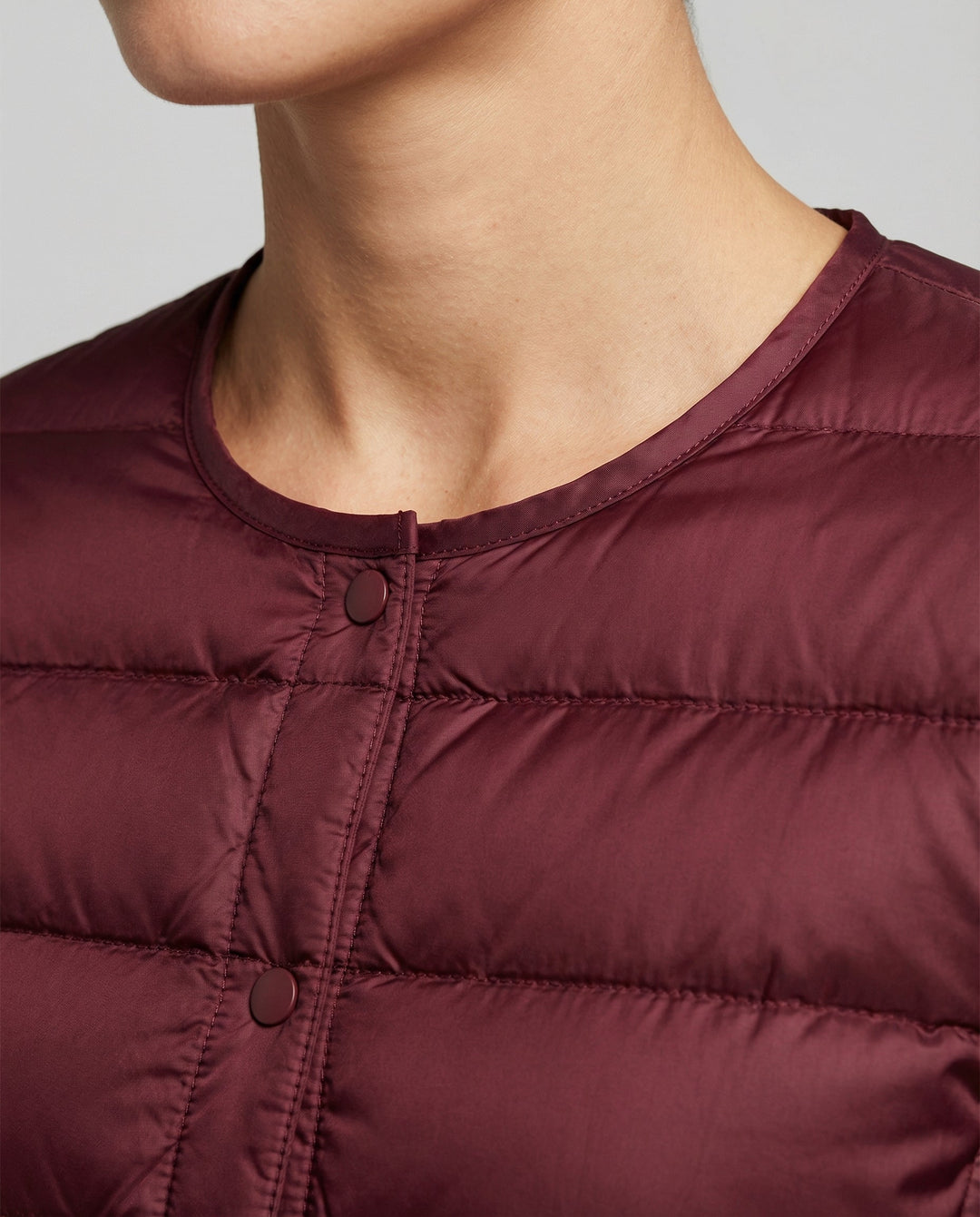 Lea | Veste sans col matelassée horizontalement
