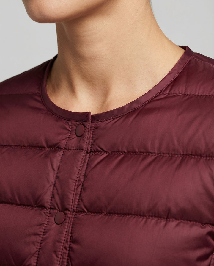 Lea | Veste sans col matelassée horizontalement