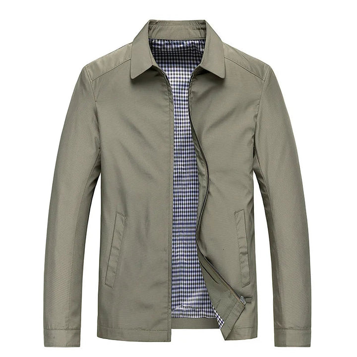 Levin | Veste zippée unie à doublure à carreaux