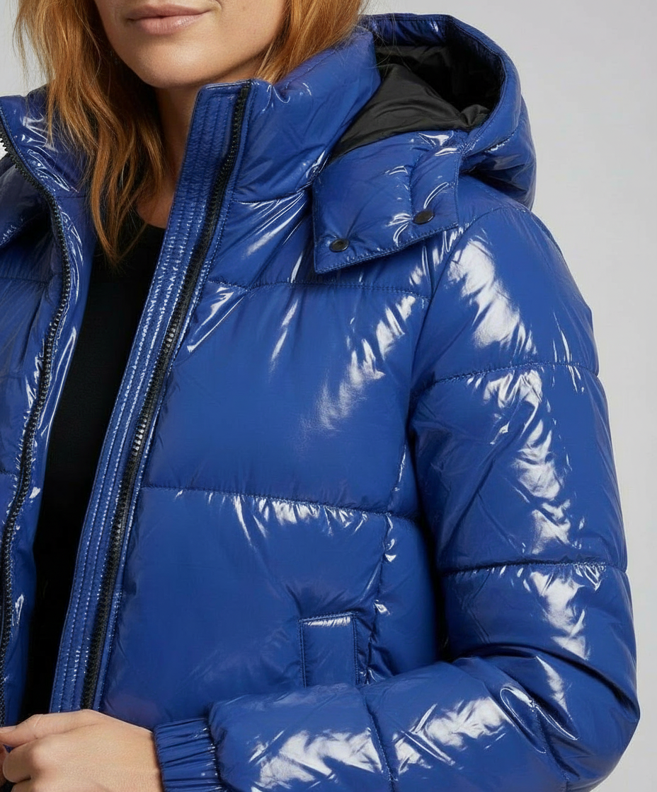 Mira | Glossy Hooded Quilted Jacket