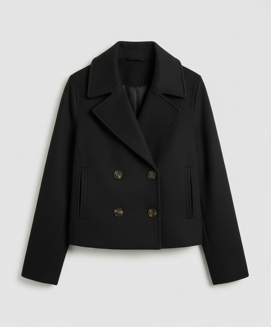 Mara | Veste courte à revers croisés et double boutonnage