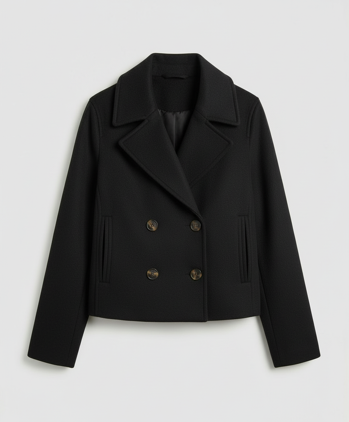 Mara | Veste courte à revers croisés et double boutonnage