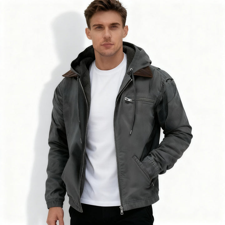 Kjell | Veste à capuche avec zip sur la poitrine
