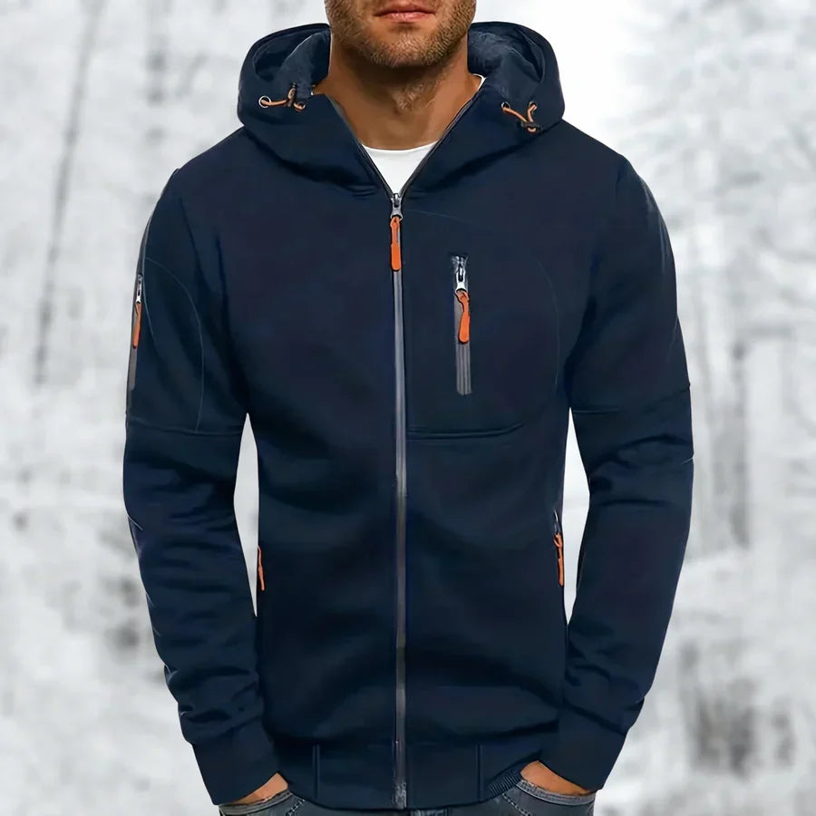 Finn | Kapuzenjacke mit kontrastierendem Reißverschluss