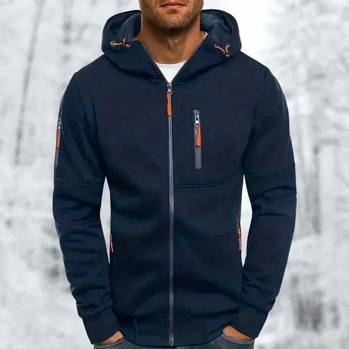 Finn | Kapuzenjacke mit kontrastierendem Reißverschluss