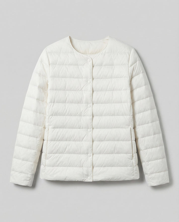 Lea | Veste sans col matelassée horizontalement