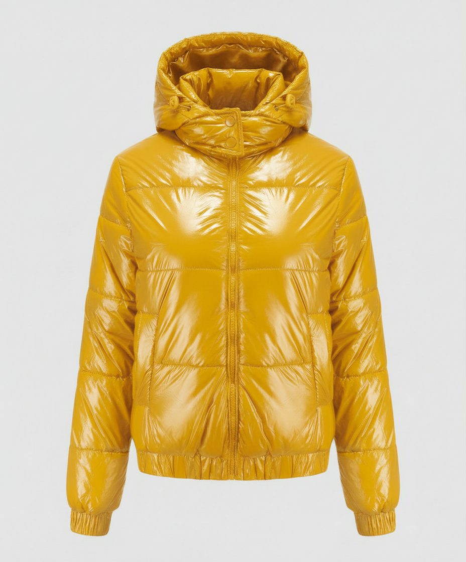 Mira | Glossy Hooded Quilted Jacket