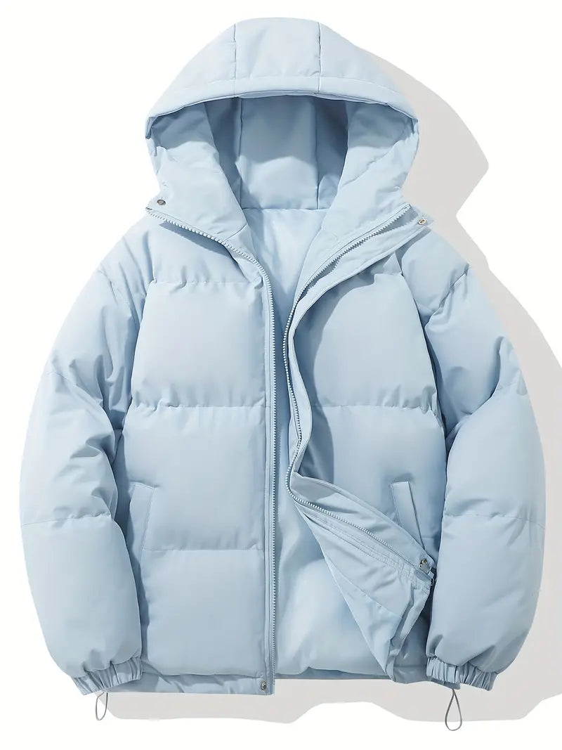 Kian | Daunenjacke mit Kapuze und breiten Steppnähten