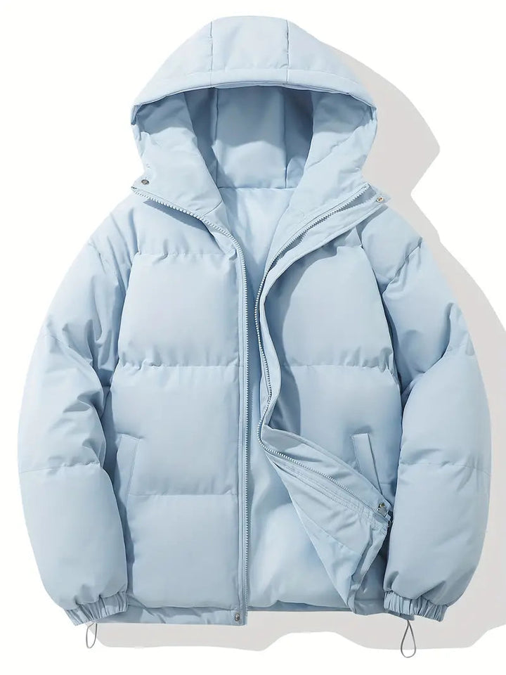 Kian | Daunenjacke mit Kapuze und breiten Steppnähten