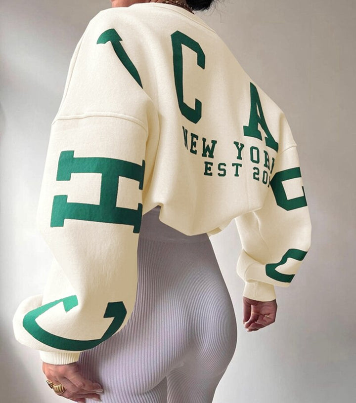 Joris | Sweatshirt de gola redonda com letras na manga