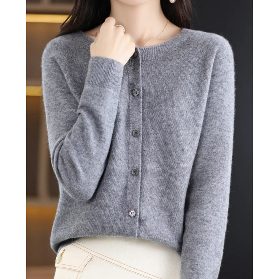 Smilla | Cardigan spazzolato a girocollo