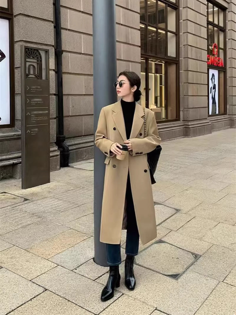 Livia | Long Double-Breasted Lapel Coat