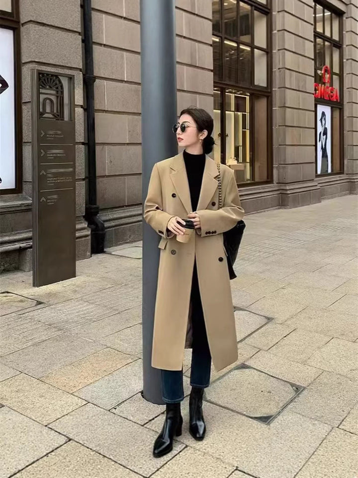 Livia | Long Double-Breasted Lapel Coat