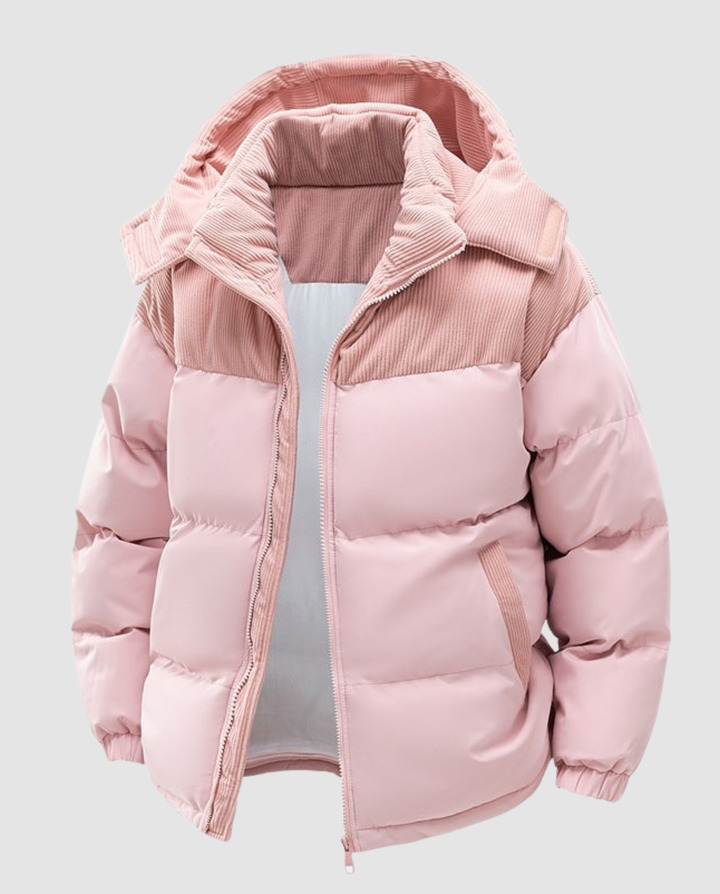 Lina | Chaqueta con capucha, acolchado ancho y cremallera