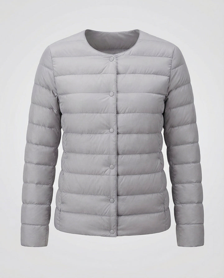 Lea | Veste sans col matelassée horizontalement