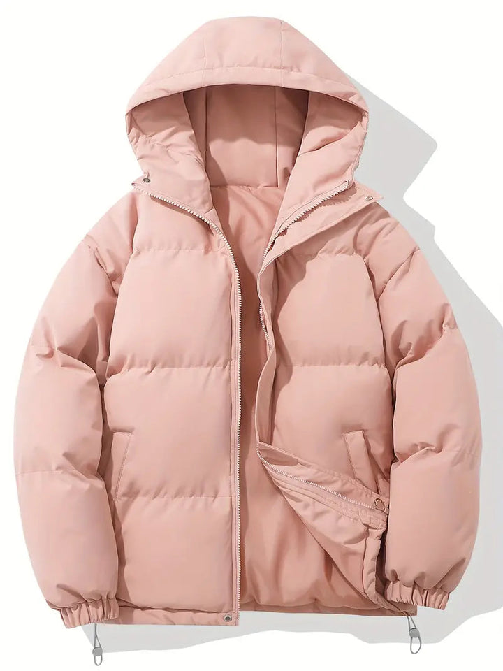 Kian | Daunenjacke mit Kapuze und breiten Steppnähten